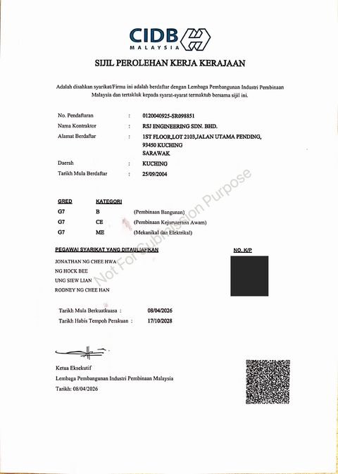 Sijil Perolehan Kerja Kerajaan (SPKK) certificate